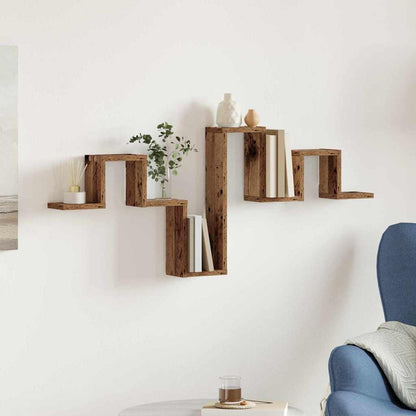 vidaXL Étagère murale suspendue avec rangement en bois de récupération 104,5 x 43 x 10 cm
