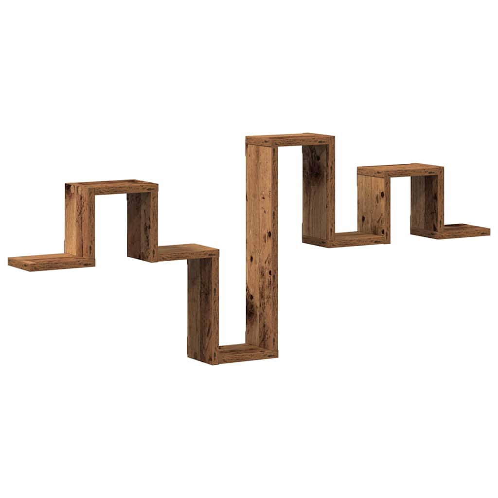 vidaXL Étagère murale suspendue avec rangement en bois de récupération 104,5 x 43 x 10 cm