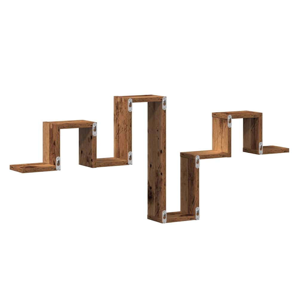 vidaXL Étagère murale suspendue avec rangement en bois de récupération 104,5 x 43 x 10 cm