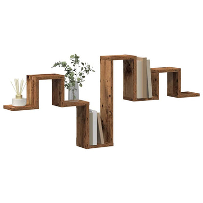 vidaXL Étagère murale suspendue avec rangement en bois de récupération 104,5 x 43 x 10 cm