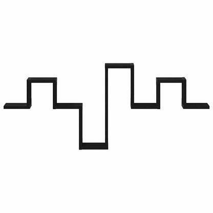 Wandregal Wandmontiert Schwarz Eichen-Optik 104,5 x 43 x 10 cm