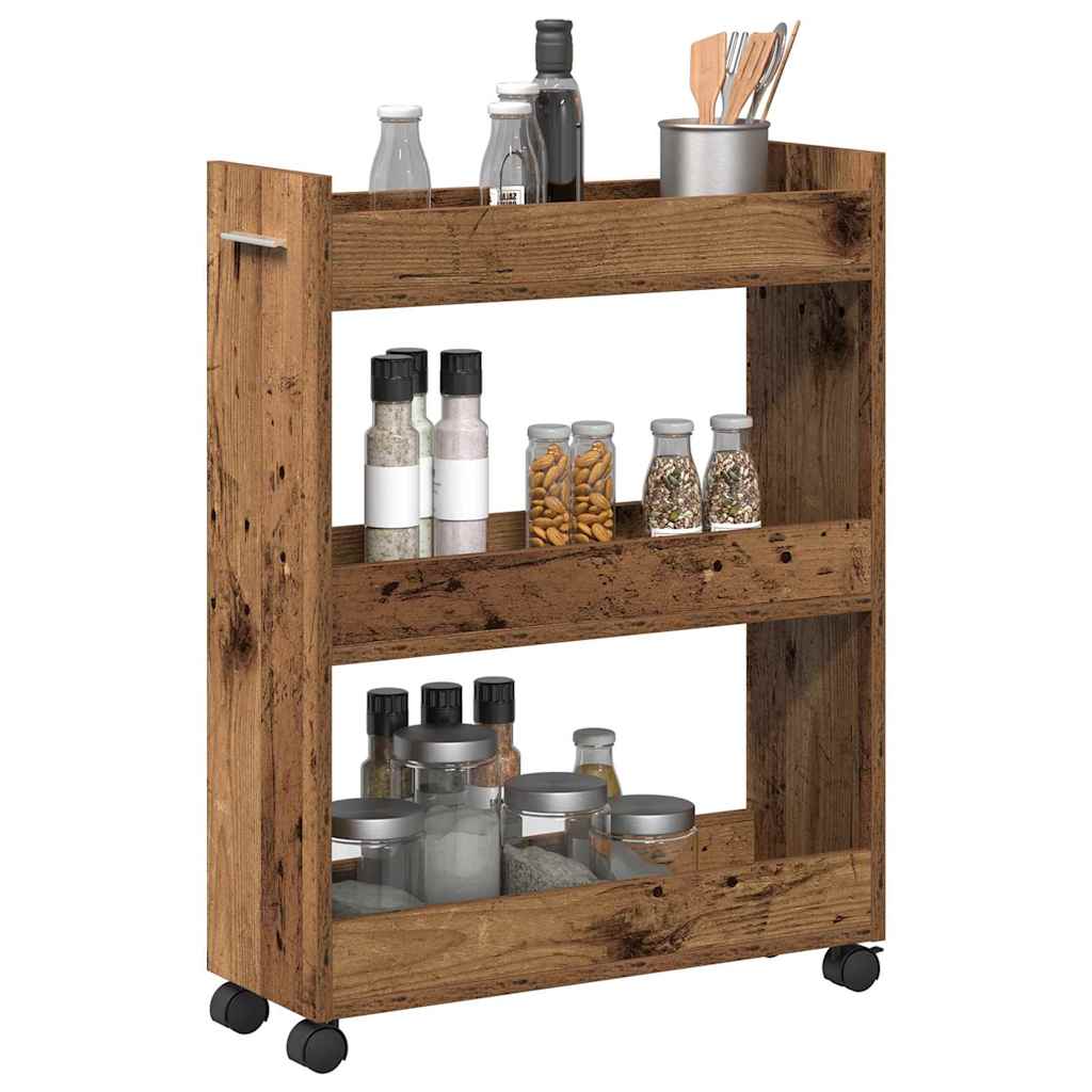 Schrank Mit Rad Altholz 60 x 22 x 79 cm