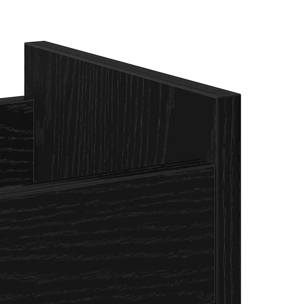 vidaXL Meuble à roulettes noir aspect chêne 60 x 22 x 79 cm