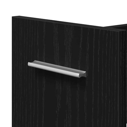 vidaXL Meuble à roulettes noir aspect chêne 60 x 22 x 79 cm