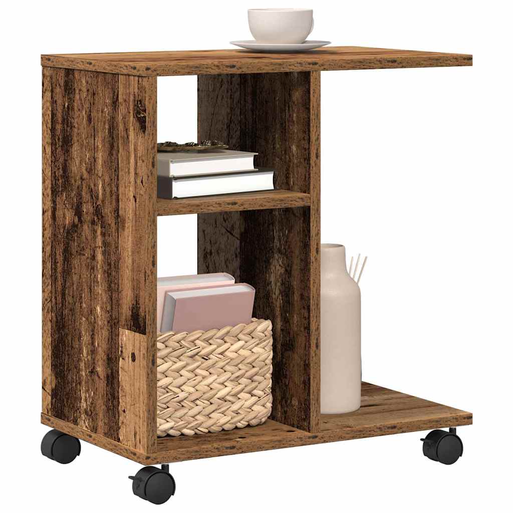 vidaXL Beistelltisch mit Regal Altholz 50 x 30 x 55 cm Holzwerkstoff