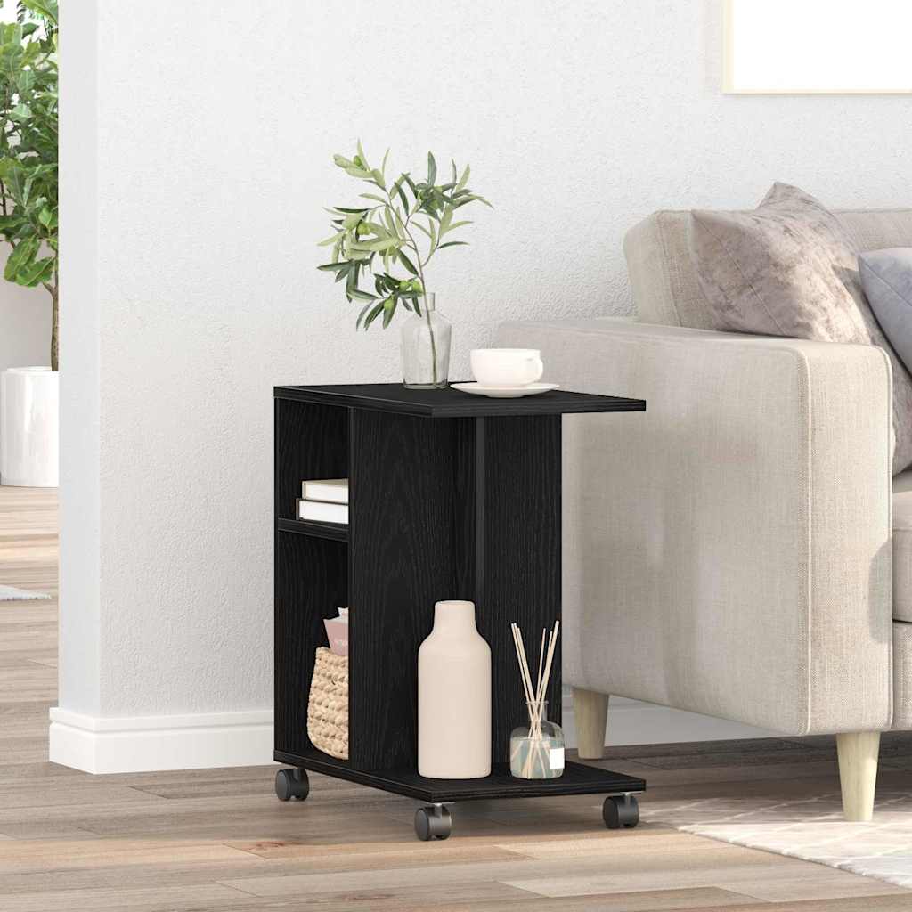 vidaXL Beistelltisch mit Regal Schwarz Eichen-Optik 50 x 30 x 55 cm