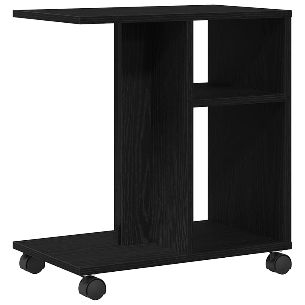 vidaXL Beistelltisch mit Regal Schwarz Eichen-Optik 50 x 30 x 55 cm