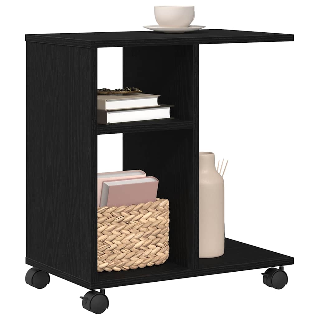 vidaXL Beistelltisch mit Regal Schwarz Eichen-Optik 50 x 30 x 55 cm