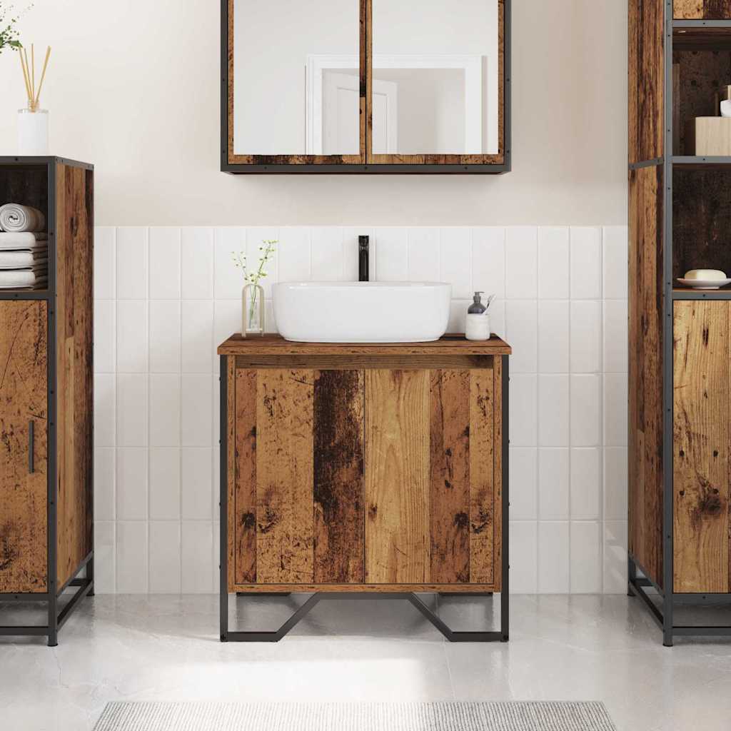 vidaXL Waschbeckenschrank Altholz 60 x 35 x 60 cm Holzwerkstoff