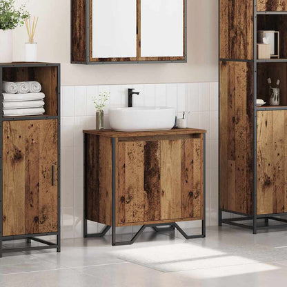vidaXL Waschbeckenschrank Altholz 60 x 35 x 60 cm Holzwerkstoff