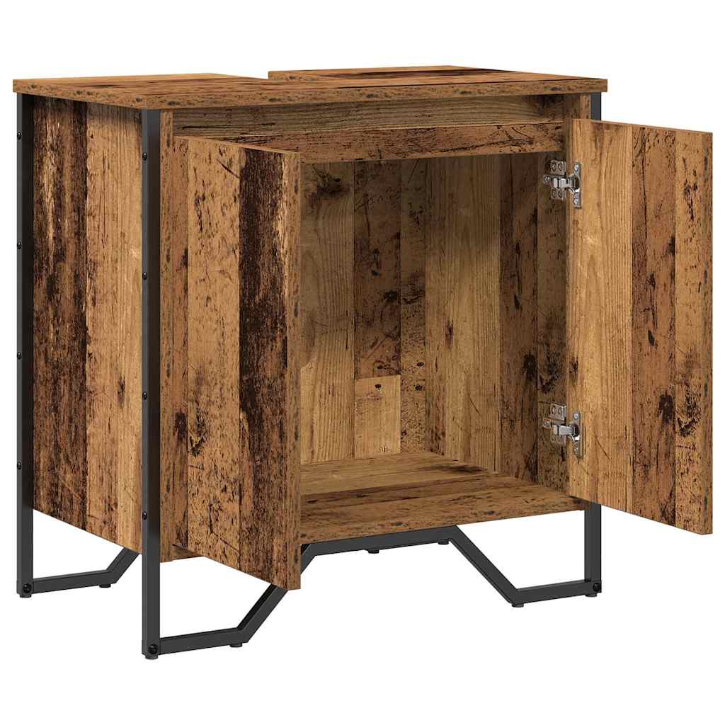 vidaXL Waschbeckenschrank Altholz 60 x 35 x 60 cm Holzwerkstoff