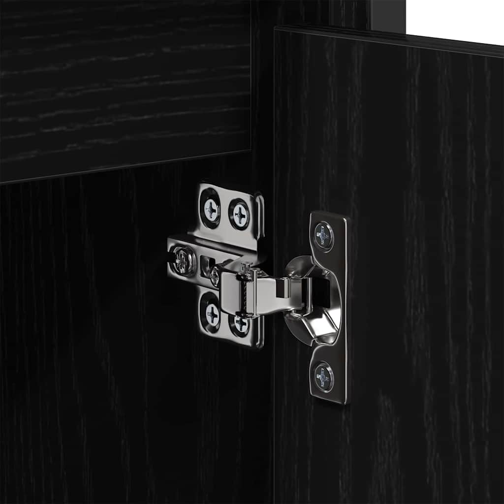 vidaXL Waschbeckenschrank mit Tür Schwarz Eichen-Optik 60 x 35 x 60 cm