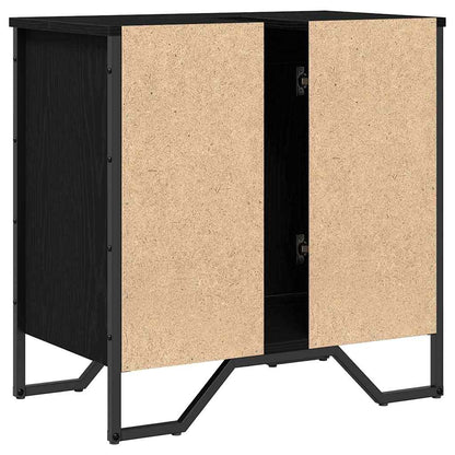 vidaXL Waschbeckenschrank mit Tür Schwarz Eichen-Optik 60 x 35 x 60 cm