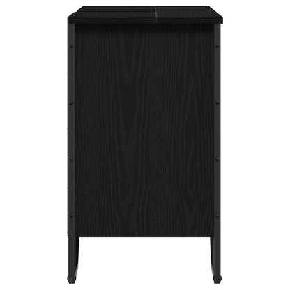 vidaXL Waschbeckenschrank mit Tür Schwarz Eichen-Optik 60 x 35 x 60 cm