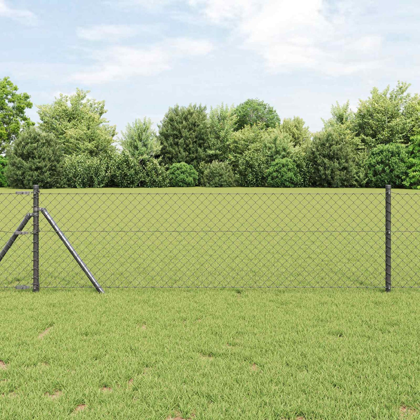 vidaXL Kettenzaun Grau 10 x 0,4 m Stahl