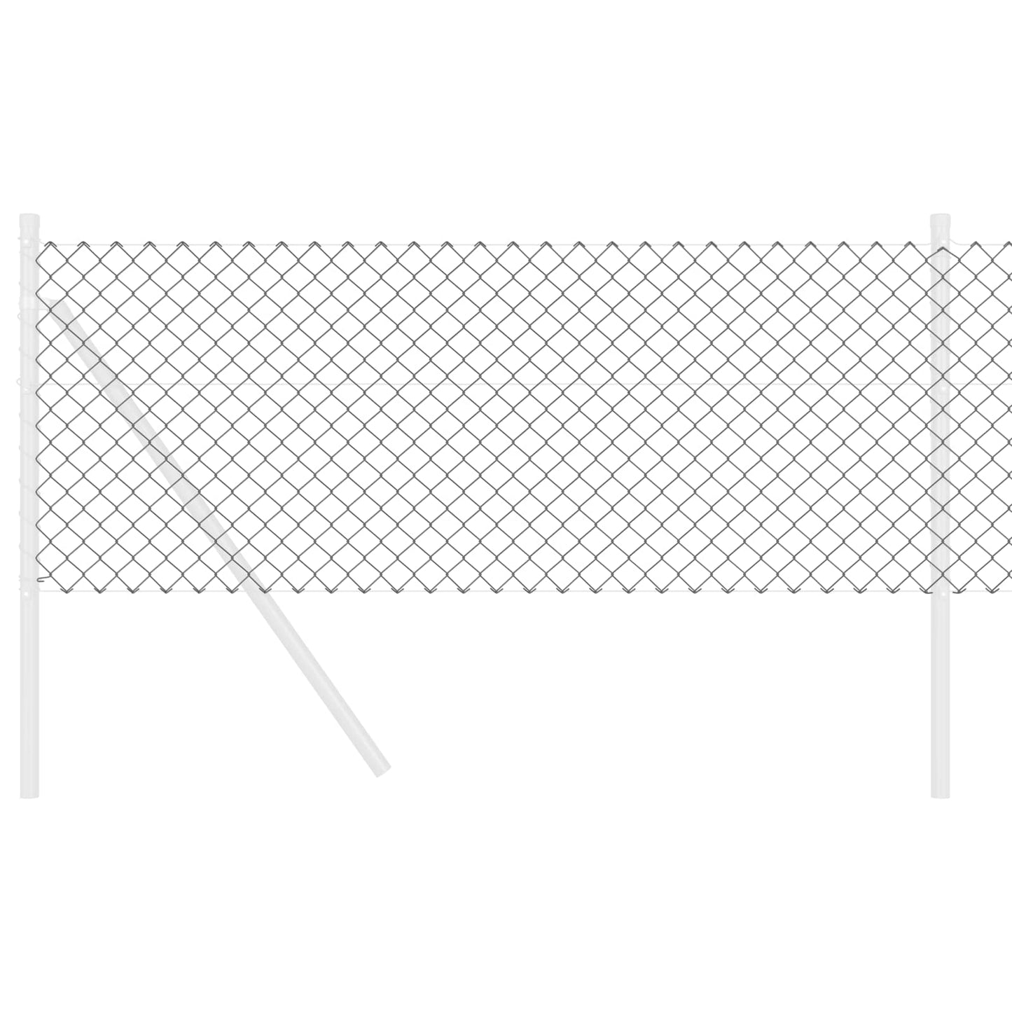 Kettenzaun Grau 25 x 0,8 m Stahl