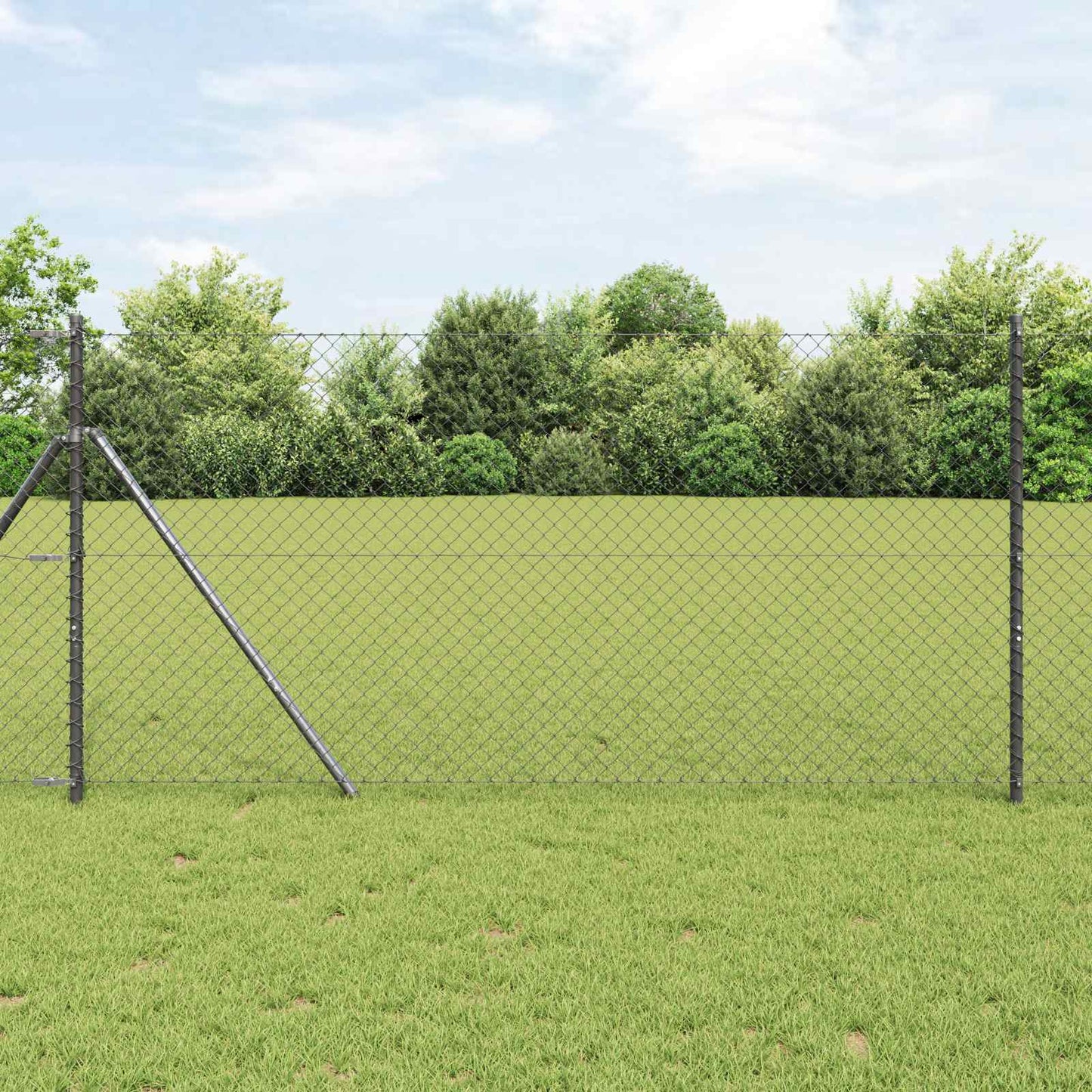 vidaXL Kettenzaun Grau 25 x 1 m Stahl