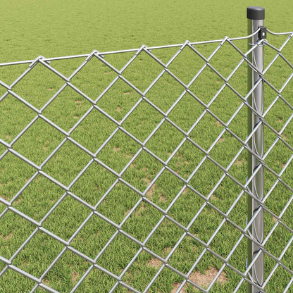 vidaXL Kettenzaun Silber 10 x 0,4 m Verzinkter Stahl
