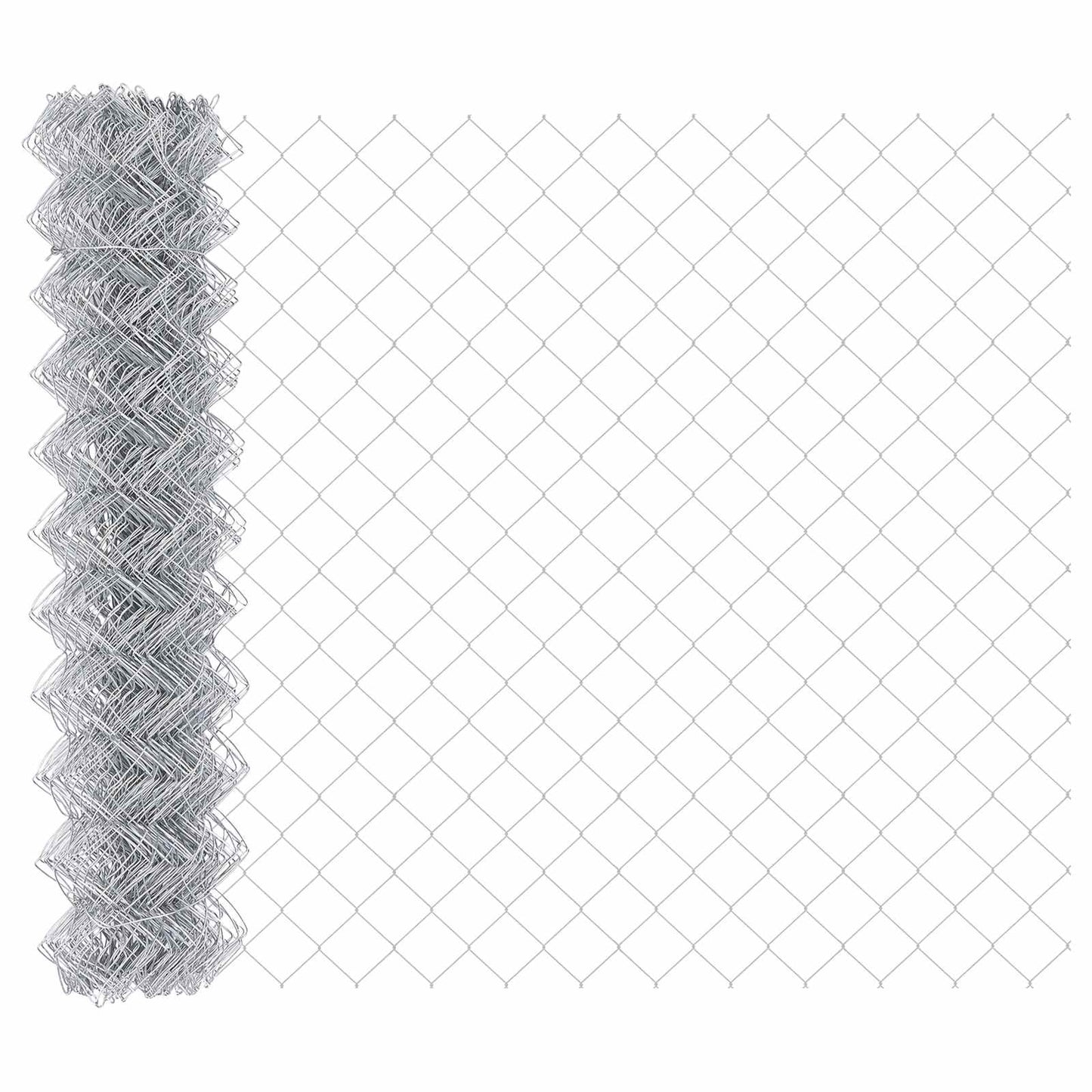 vidaXL Kettenzaun Silber 10 x 1,2 m Verzinkter Stahl