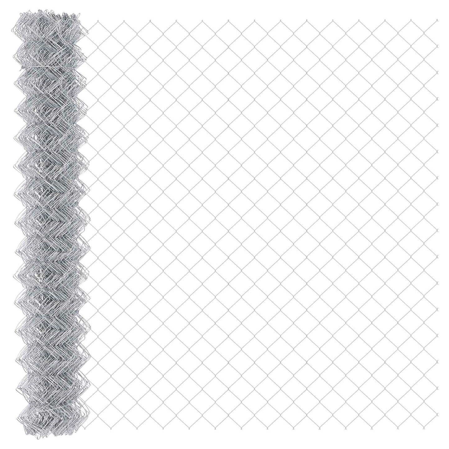 vidaXL Kettenzaun Silber 10 x 1,5 m Verzinkter Stahl