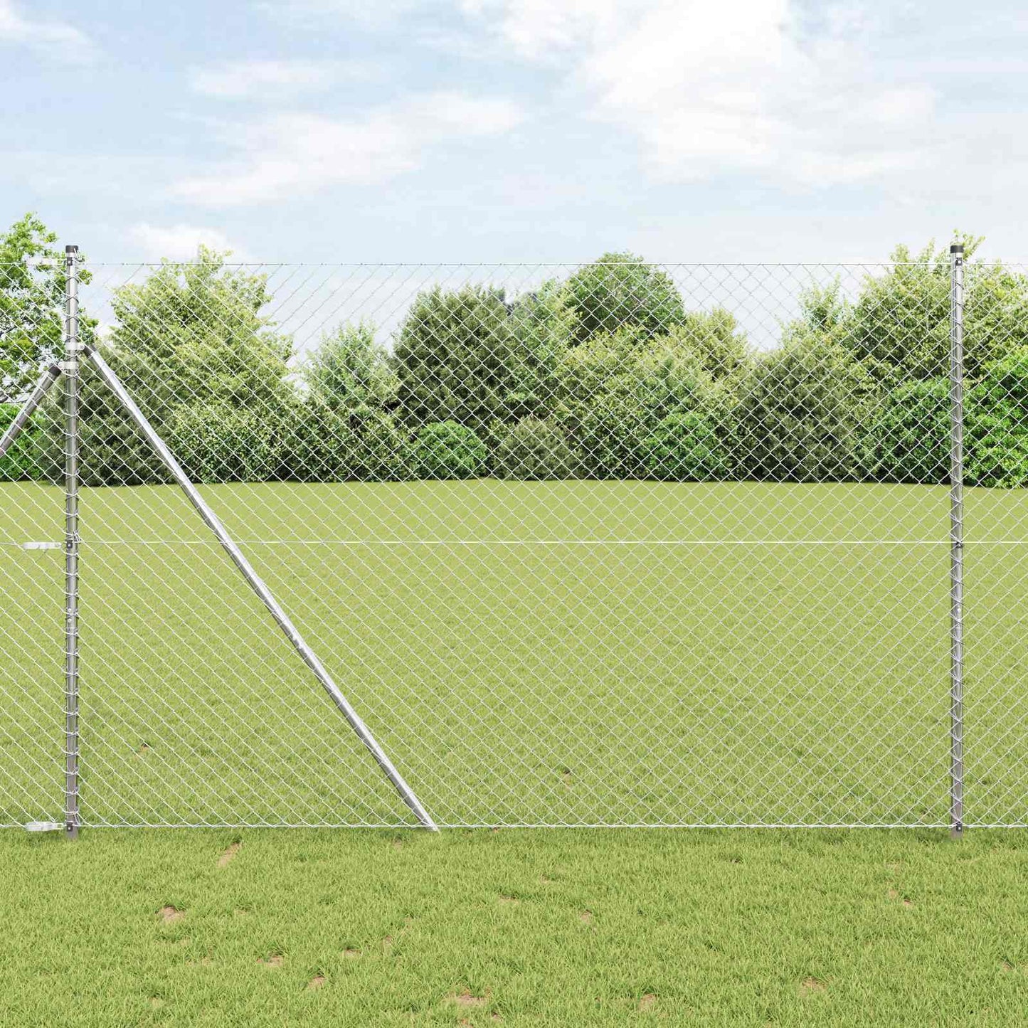 vidaXL Kettenzaun Silber 10 x 1,6 m Verzinkter Stahl