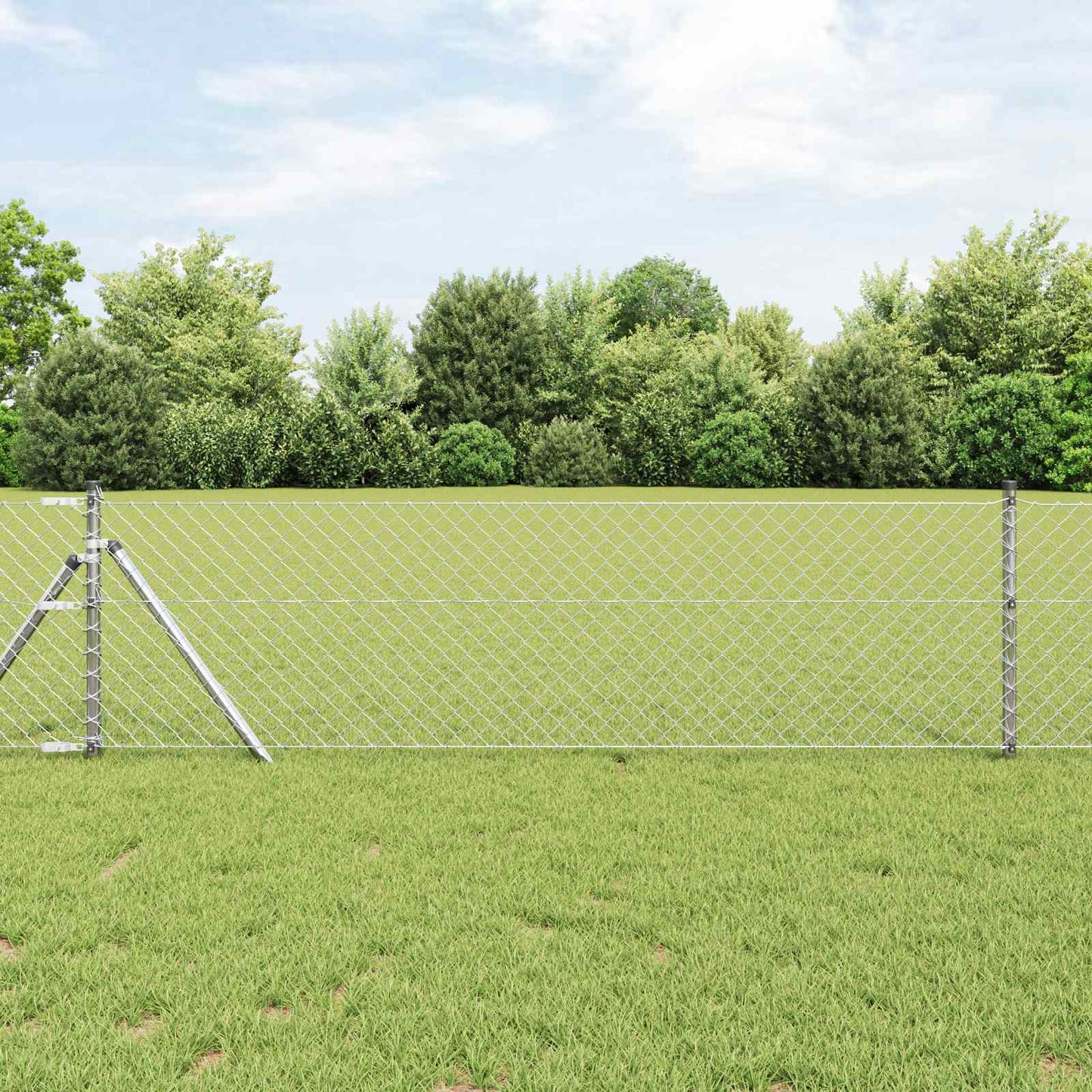 vidaXL Kettenzaun Silber 25 x 0,6 m Verzinkter Stahl