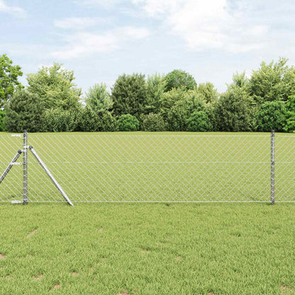 vidaXL Kettenzaun Silber 25 x 0,6 m Verzinkter Stahl