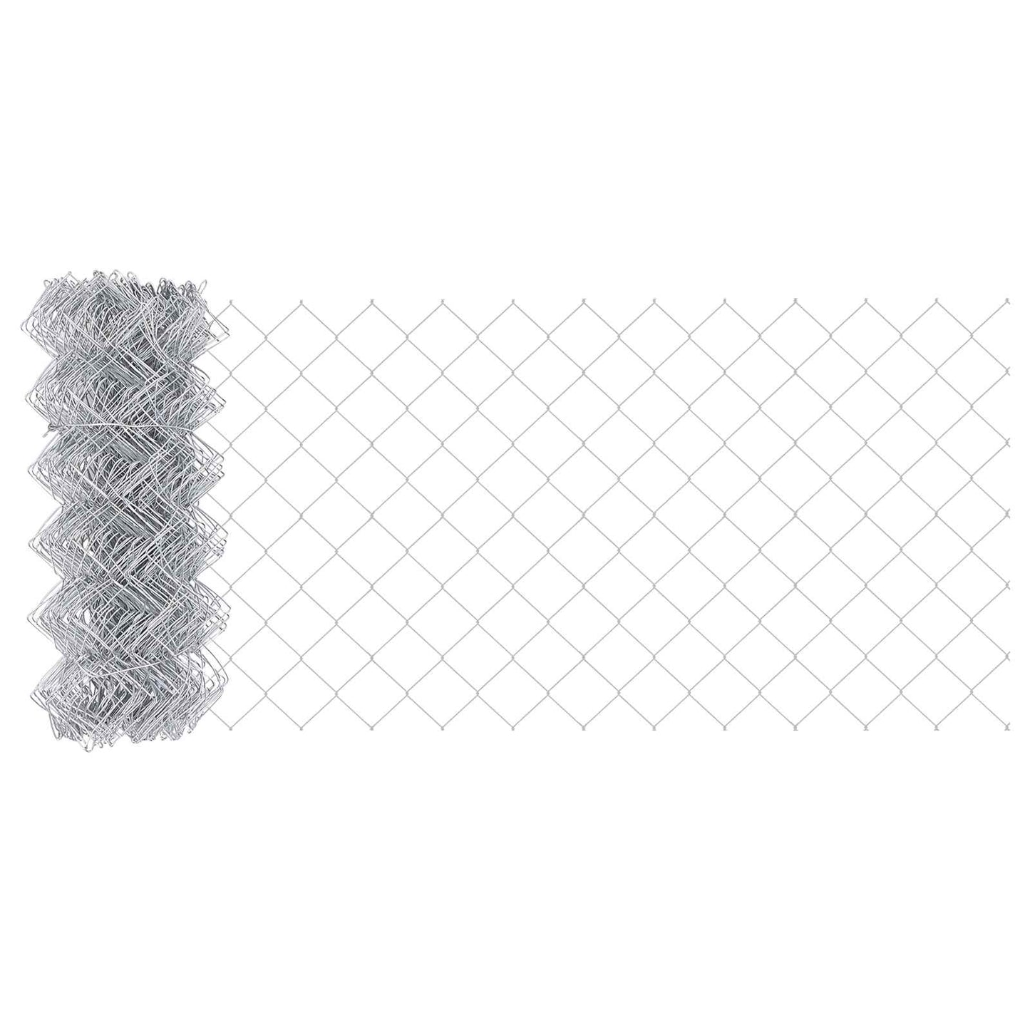 vidaXL Kettenzaun Silber 25 x 0,8 m Verzinkter Stahl