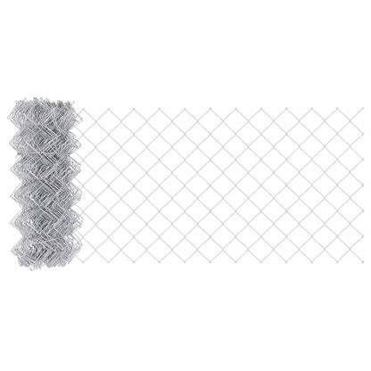 vidaXL Kettenzaun Silber 25 x 0,8 m Verzinkter Stahl