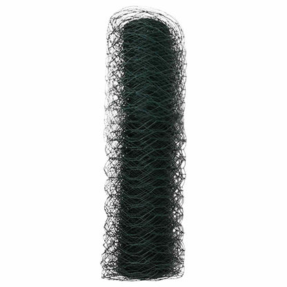 vidaXL Hexagonzaun Grün 0,4 x 10 m PVC