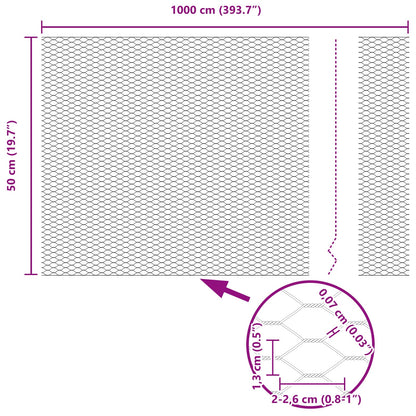 Hexagonzaun Grün 0,5 x 10 m PVC