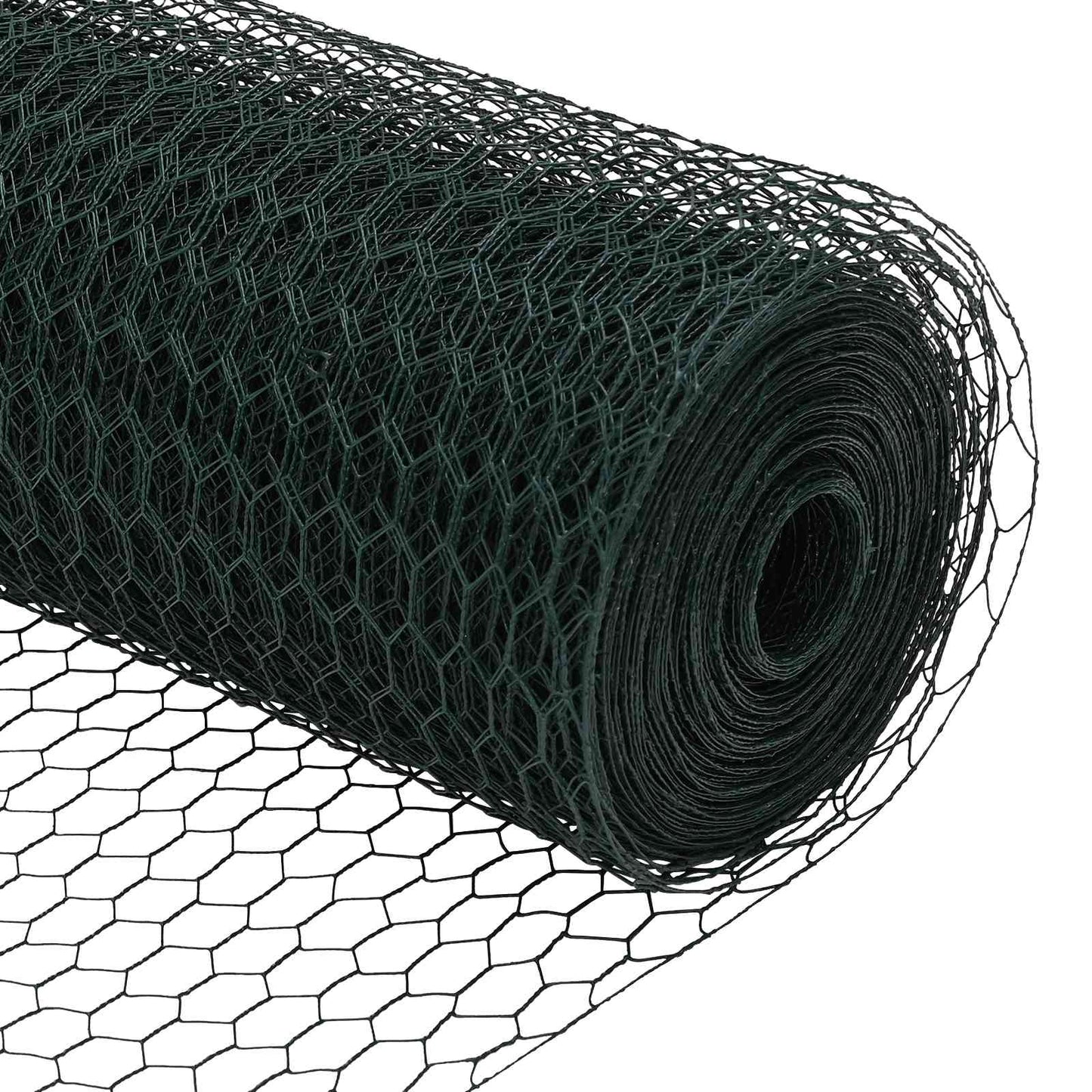 vidaXL Hexagonzaun Grün 1 x 10 m PVC