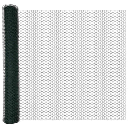 vidaXL Hexagonzaun Grün 1 x 10 m PVC