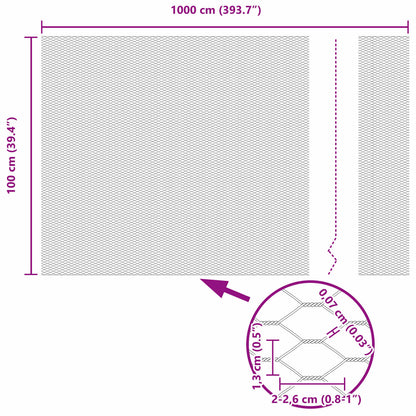 vidaXL Hexagonzaun Grün 1 x 10 m PVC
