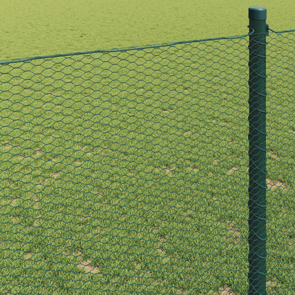 vidaXL Hexagonzaun Grün 1 x 10 m PVC