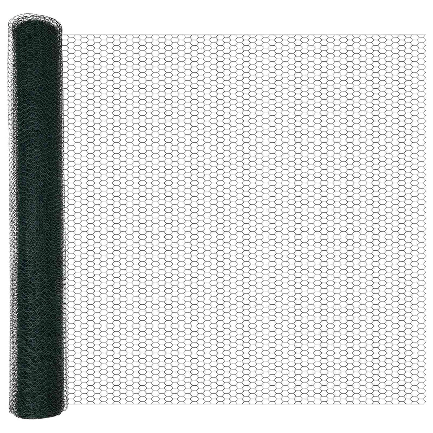 vidaXL Hexagonzaun Grün 1 x 10 m PVC
