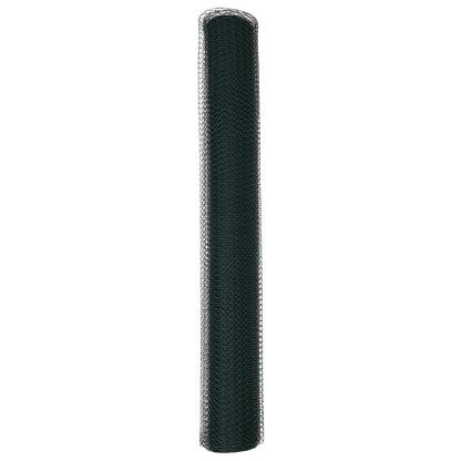 vidaXL Hexagonzaun Grün 1 x 10 m PVC