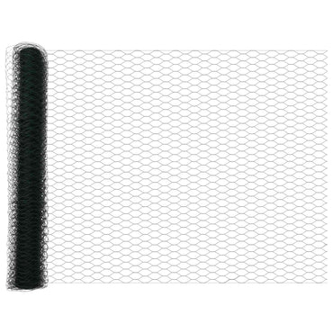 vidaXL Hexagonzaun Grün 1 x 10 m PVC