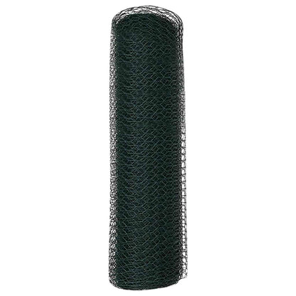 vidaXL Hexagonzaun Grün 0,6 x 25 m PVC
