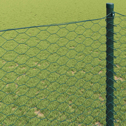 vidaXL Hexagonzaun Grün 0,4 x 50 m PVC