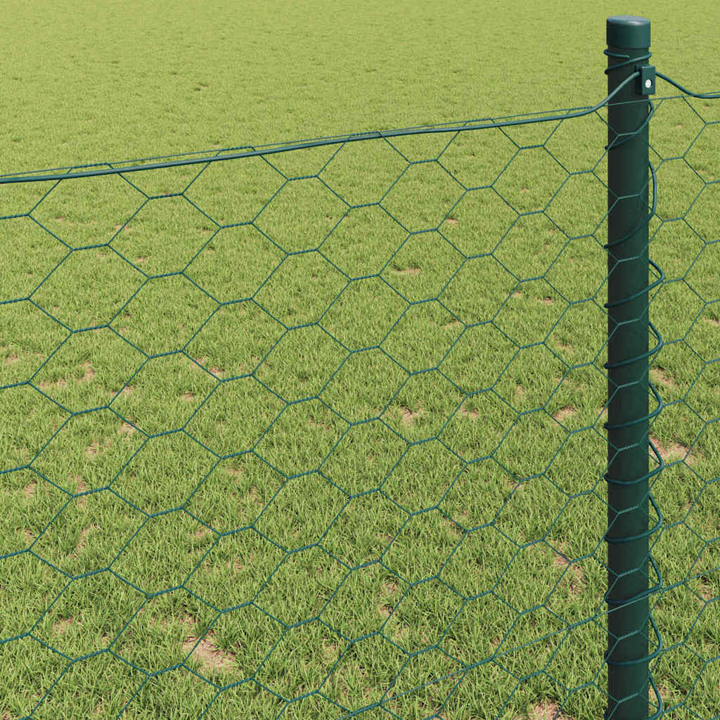 vidaXL Hexagonzaun Grün 0,6 x 50 m PVC