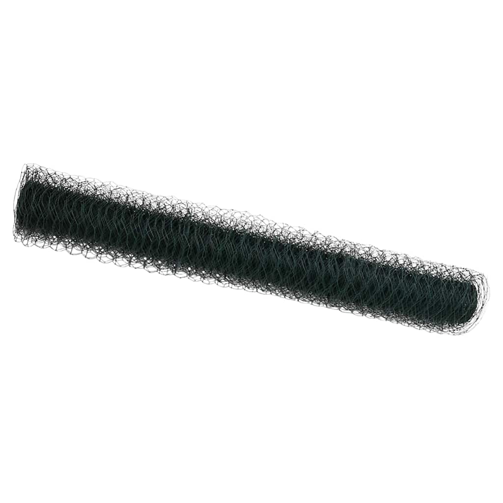 vidaXL Hexagonzaun Grün 1 x 50 m PVC