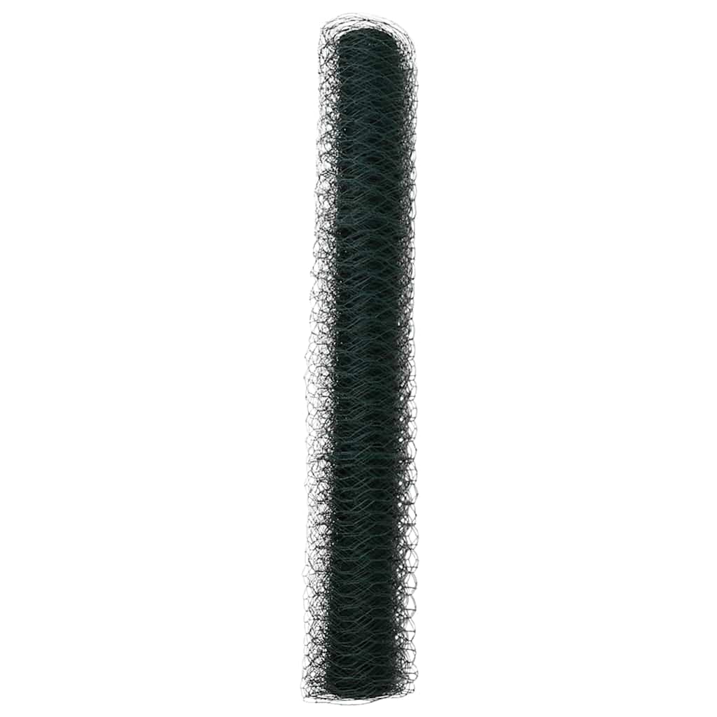 vidaXL Hexagonzaun Grün 1 x 50 m PVC