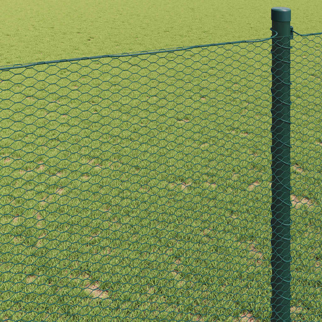 vidaXL Hexagonzaun Grün 1 x 100 m PVC
