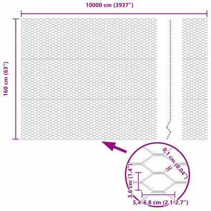 Hexagonzaun Grün 1,6 x 100 m PVC