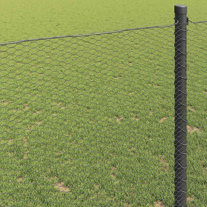Hexagonzaun Grau 1 x 10 m PVC