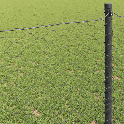 Hexagonzaun Grau 1,5 x 10 m PVC