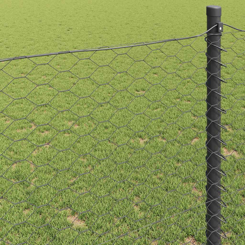 vidaXL Hexagonzaun Grau 0,5 x 50 m PVC