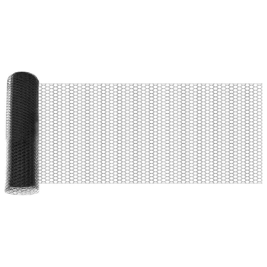 vidaXL Hexagonzaun Grau 0,8 x 50 m PVC