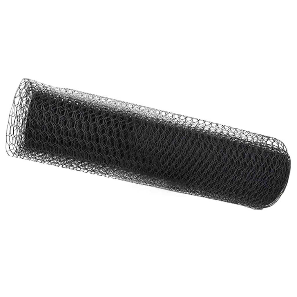 vidaXL Hexagonzaun Grau 0,8 x 50 m PVC